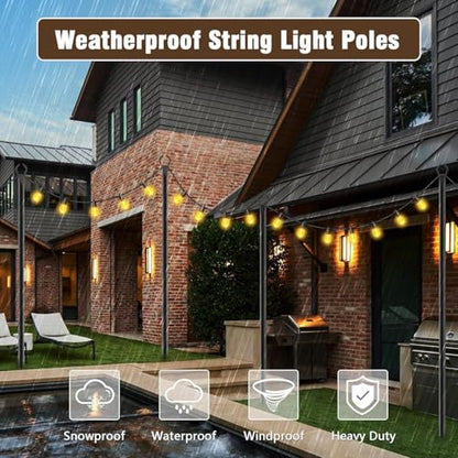 10Ft String Light Poles 4 Pack, Light Poles for Outside Lights, view 7