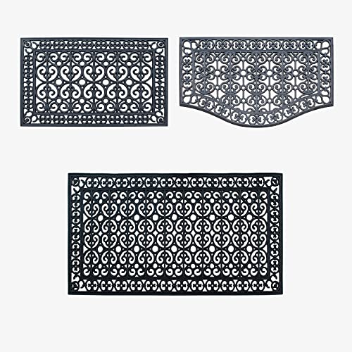 A1HC 3-Piece Rubber Grill Doormat Bundle, 30x60, 24x39, 24x36 Inches