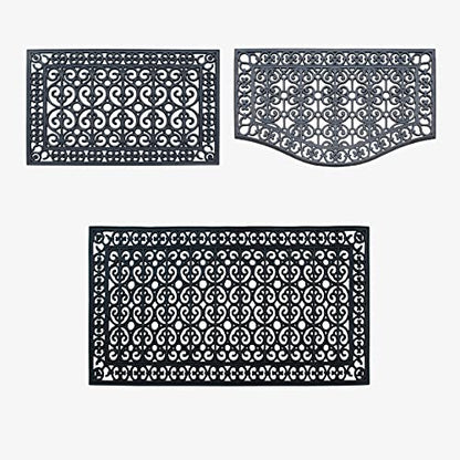 A1HC 3-Piece Rubber Grill Doormat Bundle, 30x60, 24x39, 24x36 Inches