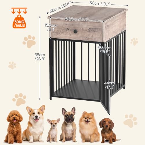 Dog Crate Furniture, Wooden Dog House, Decorative Dog Kennel with Drawer, view 6