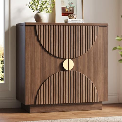 31.5" Sideboard Buffet Cabinet with Arched Slatted Doors, view 2