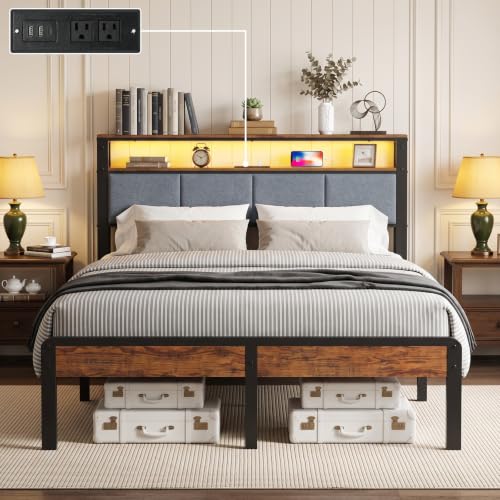 Full Bed Frame with 18-Inch Under-Bed Storage and RGB LED Lights, view 2
