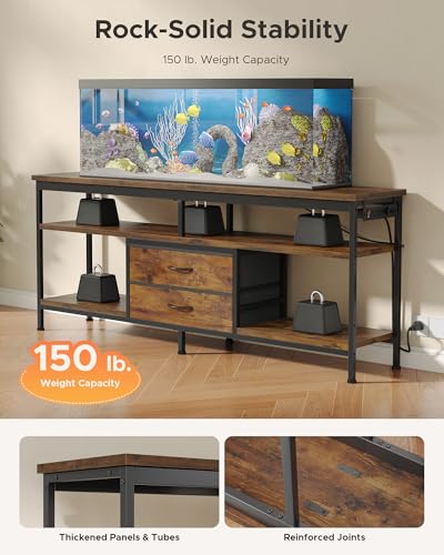 63 Inch TV Stand, LED Entertainment Center for 55 to 75 Inch TVs, view 7