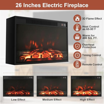 Farmhouse Fireplace TV Stand for TVs Up to 65 Inch Highboy Entertainment Center, view 4