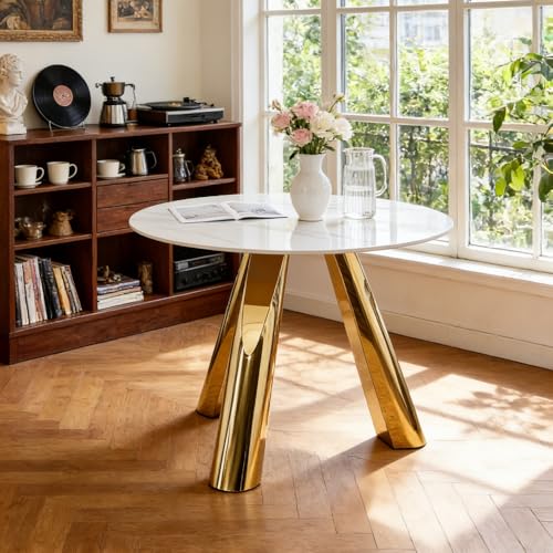 White and gray veined sintered stone table, 500 lb capacity, view 2