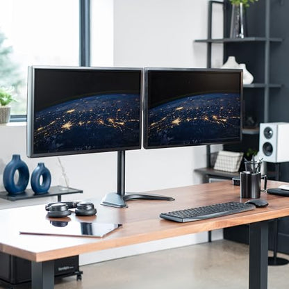 STAND-V002F Dual LED LCD Monitor Free-Standing Desk Stand for 2 Screens, view 3
