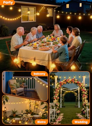 100FT 52 LED Bulbs Outdoor String Lights, G40 Shatterproof String Lights, view 7