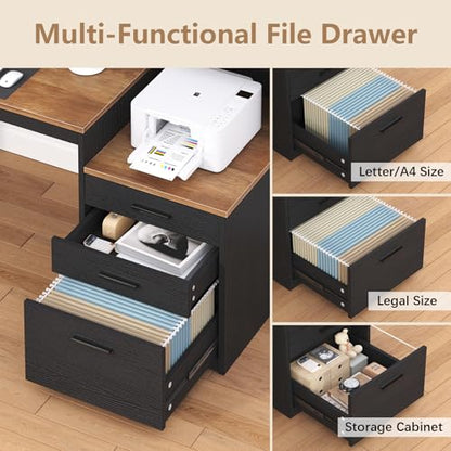 Computer Desk with 3 Drawers & Storage Shelves, view 6