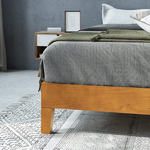 Alexis Deluxe Wood Platform Bed Frame, Solid Wood Foundation, view 5