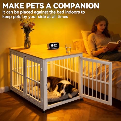 42 Inch Heavy Duty Dog Crate Furniture for Large and Medium Dogs, view 7