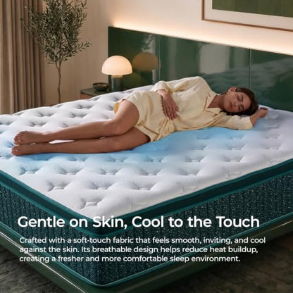 14 Inch Queen Hybrid Mattress, Cooling Gel Foam, Pocket Coils, Edge Support, view 6