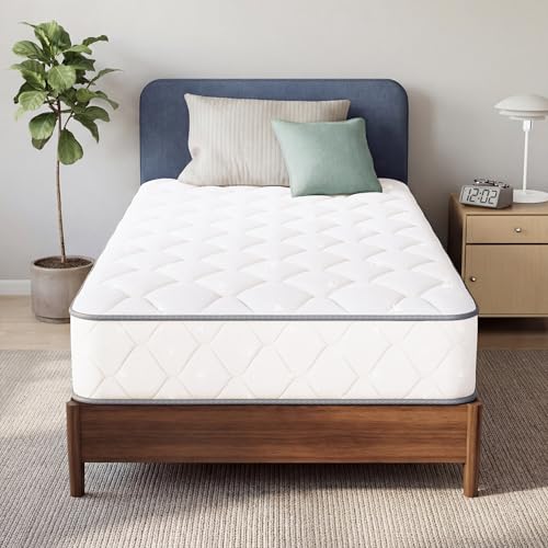 Twin Size Mattress, 8 Inch Hybrid Comfort & Supportive Mattress in a Box, Cooling Gel Memory Foam and Spring with Pressure Relief, CertiPUR-US Certified