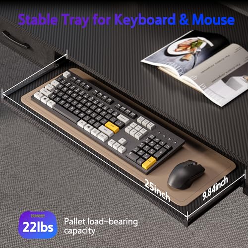 55x24 Inches Electric Standing Desk with Keyboard Tray, Height Adjustable Stand up Desk with 2 Drawers, Ergonomic Sit to Stand Desk with Storage Monitor Stand, Computer Table, Black