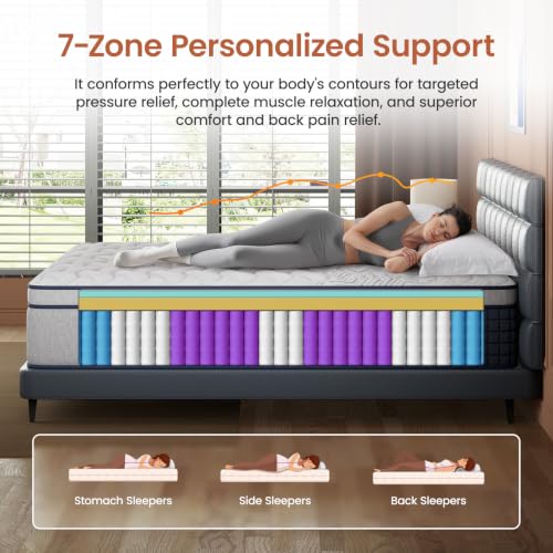 14 inch Medium Firm Queen Mattress Extra Back Support, 365 Nights Trial, view 4