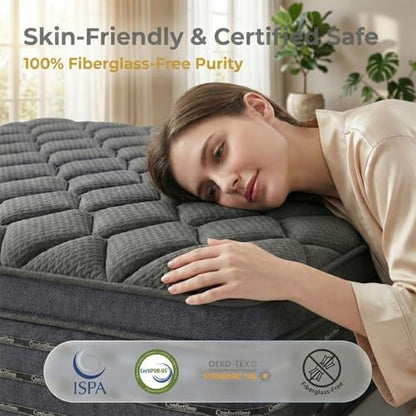 Queen Size Mattress 12 Inch, Medium Firm Boxed Hybrid Mattress, view 7