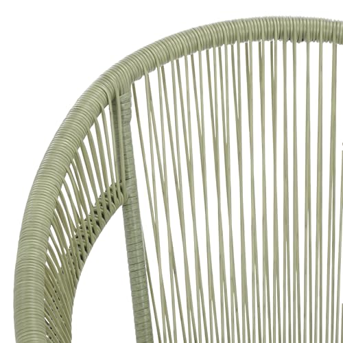 SAFAVIEH Outdoor Patio Furniture Collection - Otto Green & Black Rattan 3-Piece Bistro Set with 2 Chairs and Accent Table (PAT7549B)
