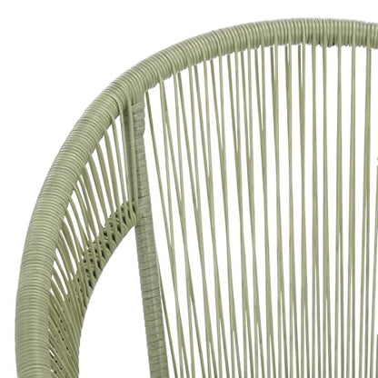 SAFAVIEH Outdoor Patio Furniture Collection - Otto Green & Black Rattan 3-Piece Bistro Set with 2 Chairs and Accent Table (PAT7549B)