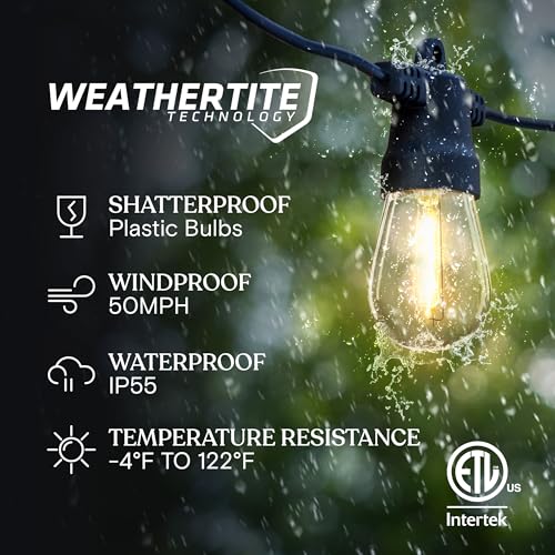 Ambience Pro Solar Powered Outdoor String Lights -27 ft Commercial Grade, view 3