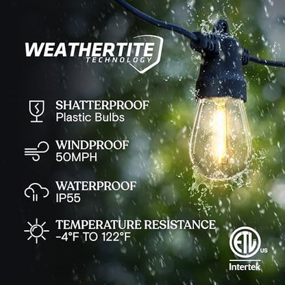 Ambience Pro Solar Powered Outdoor String Lights -27 ft Commercial Grade, view 3