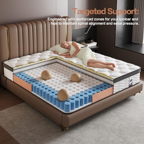 Full Size Mattress, 14 Inch Hybrid Bed in a Box, Euro Top Memory Foam, view 6