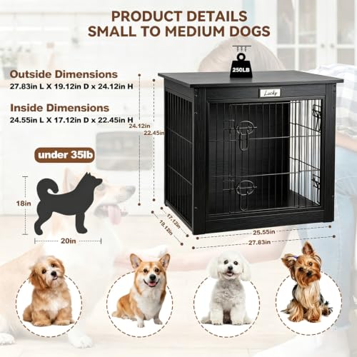 Black Dog Crate Furniture with Reversible Side Door, view 4