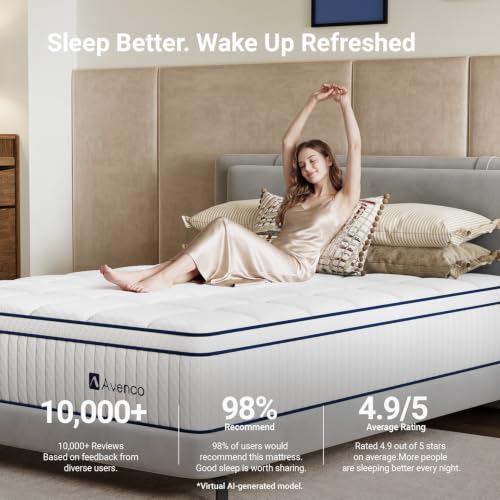 Twin Mattress 10 inch, Twin Hybrid Mattress in a Box, view 4
