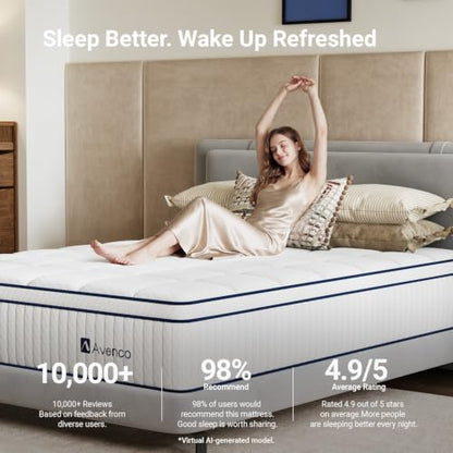 Twin Mattress 10 inch, Twin Hybrid Mattress in a Box, view 4