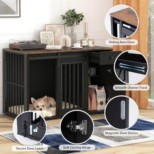 44" Dog Crate Furniture, Dog Kennel (44" Right Facing Door), view 5