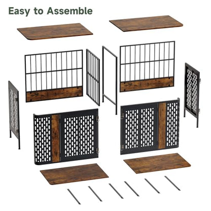 71” Double Dog Crate Furniture, Large Dog Kennel Furniture, view 7