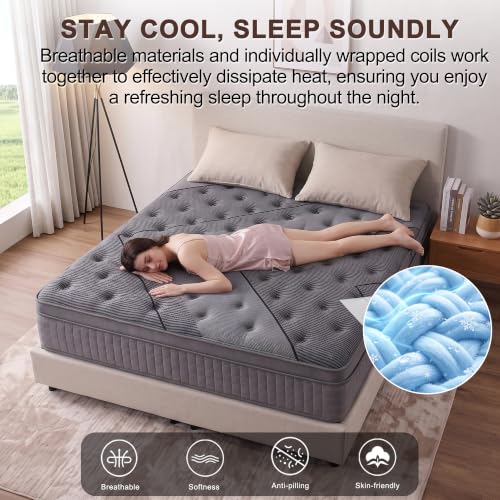 10 Inch Full Mattress in a Box, Memory Foam & Hybrid Pocket Coil, view 6