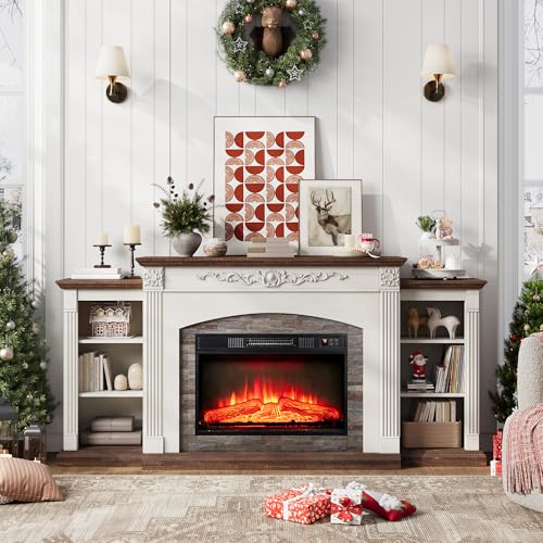 72" Electric Fireplace with Mantel, Fireplace TV Stand for TVs Up to 80", view 4