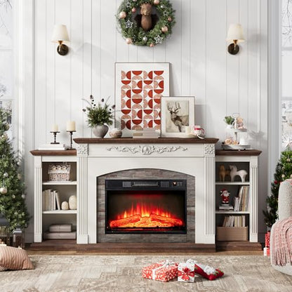 72" Electric Fireplace with Mantel, Fireplace TV Stand for TVs Up to 80", view 4