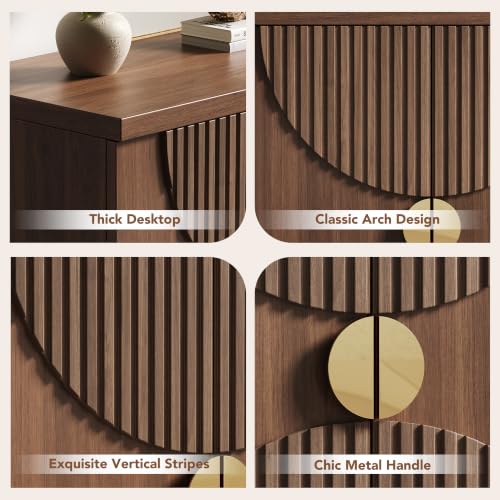 31.5" Sideboard Buffet Cabinet with Arched Slatted Doors, view 5