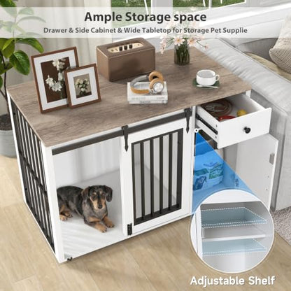 44" Dog Crate Furniture, Dog Kennel (44" Right Facing Door), view 4