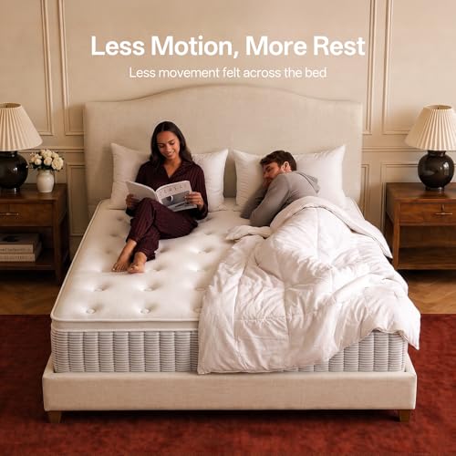 Queen Mattress, 14 Inch Springs Matress, Bed in a Box, Soft and Breathable, Pressure Relief & Motion Isolation, Medium Firm Feel (Queen, 14, 14, Inches)