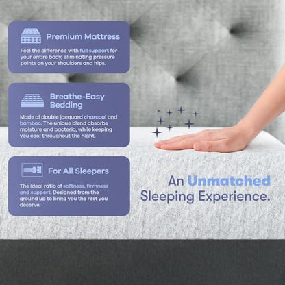 King Mattress 8 Inch, Cooling Gel Memory Foam Mattress in a Box, Firm Feel, view 6