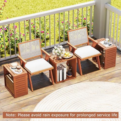 6 Cube Bookcases, Solid Wood Stacking Storage Organizers w/Open Slatted Design, Multifunctional DIY 6-Cube Shelving for Indoor Outdoor Use, Living Room, Bedroom, Balcony, Yard