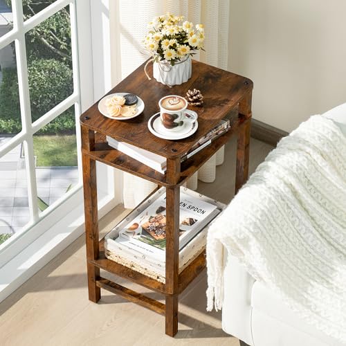 Industrial End Tables for Living Room, Brown, view 5