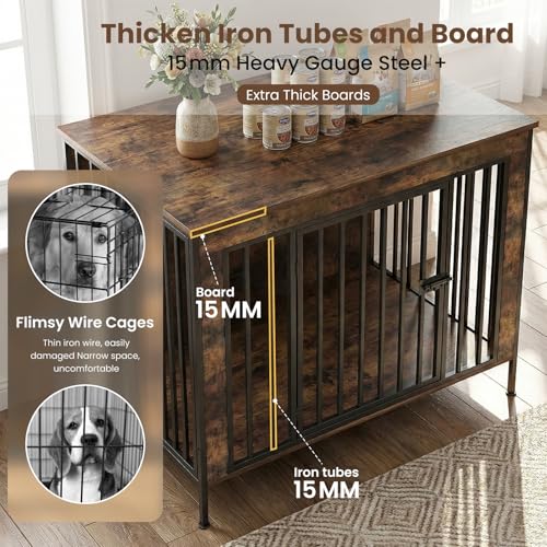 Dog Crate Furniture 78" Heavy Duty for 2 Large Dog, view 6
