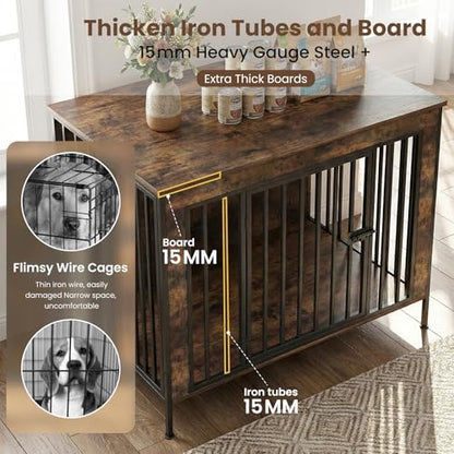 Dog Crate Furniture 78" Heavy Duty for 2 Large Dog, view 6
