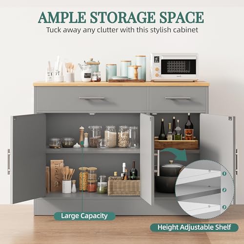 42" Buffet Cabinet with Storage, Kitchen Barn Door Cabinet, view 7