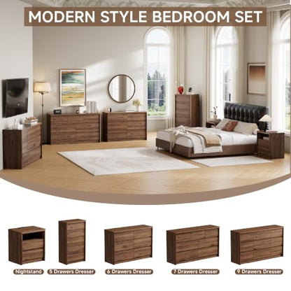 Modern 7 Drawers Dresser for Bedroom, view 8