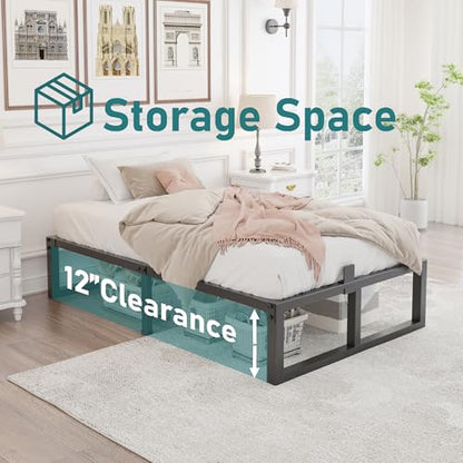 Twin XL Size Bed Frame, 14 Inch Heavy Duty Support 3500 lbs Metal Platform, view 5