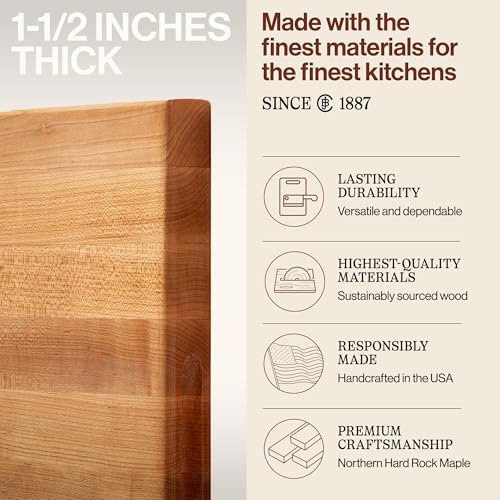 John Boos R-Board Series Rectangular Wooden Maple Cutting Board 24”x18” – 1.5”, view 5