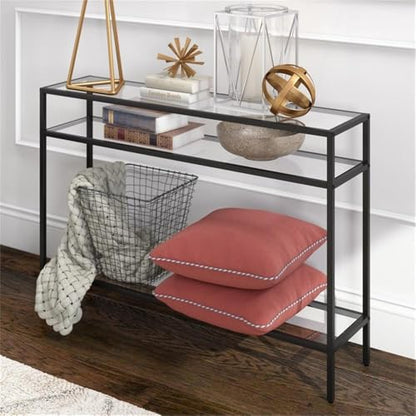 Siviline 42'' Wide Rectangular Console Table in Blackened Bronze