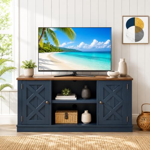 54 Inch TV Stand Entertainment Center with 2 Front Doors and 6 Shelves for TVs, view 2