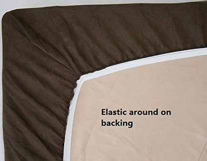 Black, Queen Size 60x80+10" Easy Fit Fitted Futon Cover Bonded Micro-Suede Sofa Daybed Mattress Slipcover | Elastic Backing (Black, Queen Size)