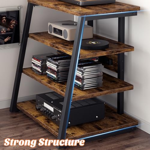 AV Media Stand with Outlets, Media Console with LED Lights, view 6
