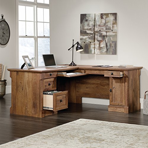 Palladia L Shaped Desk with Drawers, Office Desk with File Cabinet Storage, view 5