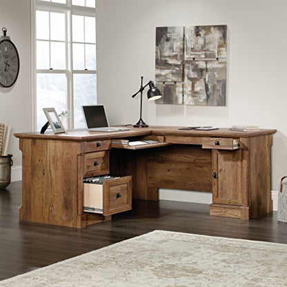 Palladia L Shaped Desk with Drawers, Office Desk with File Cabinet Storage, view 5